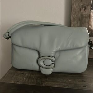 Coach Blue Leather Shoulder Bag Contemporary Design